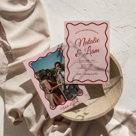 Modern fet Funky med fetstil, färgstark återgivnin Inbjudningar