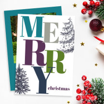 Modern fet God jul Blue Photo
