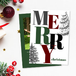 Modern fet God jul-foto Julkort