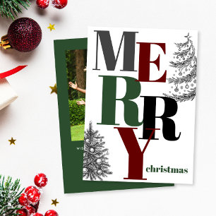 Modern fet God jul-foto Julkort