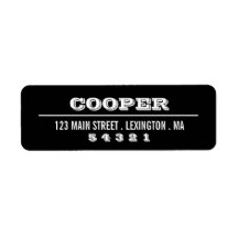 Modern fet grafik svart | Vit adressetikett