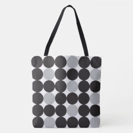 Modern fet Grått Black Dots Geometric Mönster Tygkasse