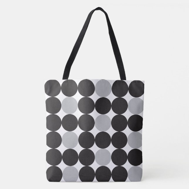 Modern fet Grått Black Dots Geometric Mönster Tygkasse (Framsida)