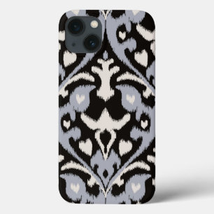 Modern fet grått black ikat tribal mönster