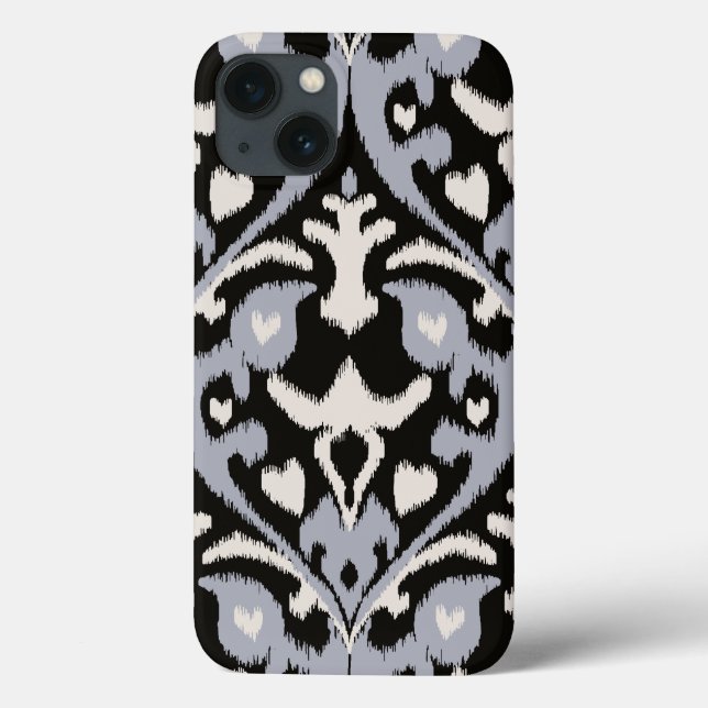 Modern fet grått black ikat tribal mönster (Baksida)