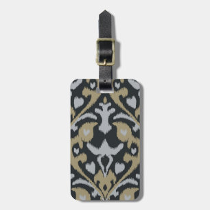 Modern fet grått-brun svart ikat-stammen mönster bagagebricka