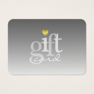 Modern fet Grått Ombre Guld Heart Gift Heart Visitkort