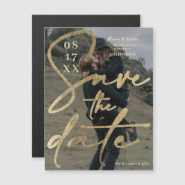 Modern fet guld-folie sparar datumfoto