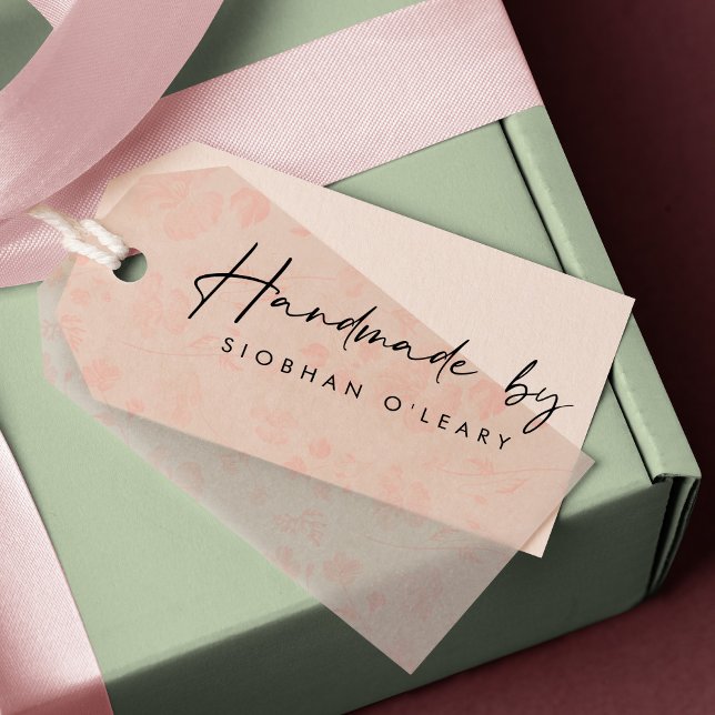 Modern fet handskriven kalligrafi "Handmade by" Stämpel (Skapare uppladdad)