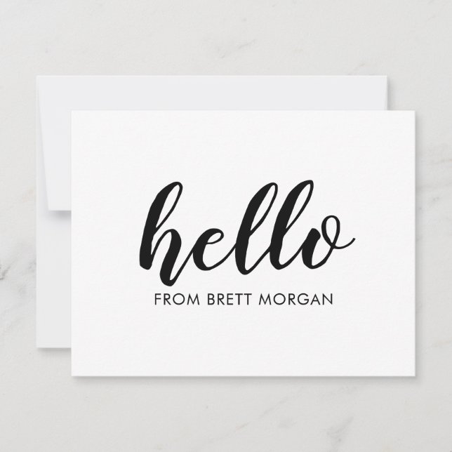 Modern fet Hej Namn-typografisk anteckningskort fö (Framsida)