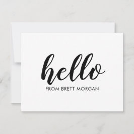Modern fet Hej Namn-typografisk anteckningskort fö