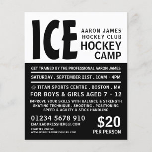 Modern fet, hockey Camp Reklam Flyer