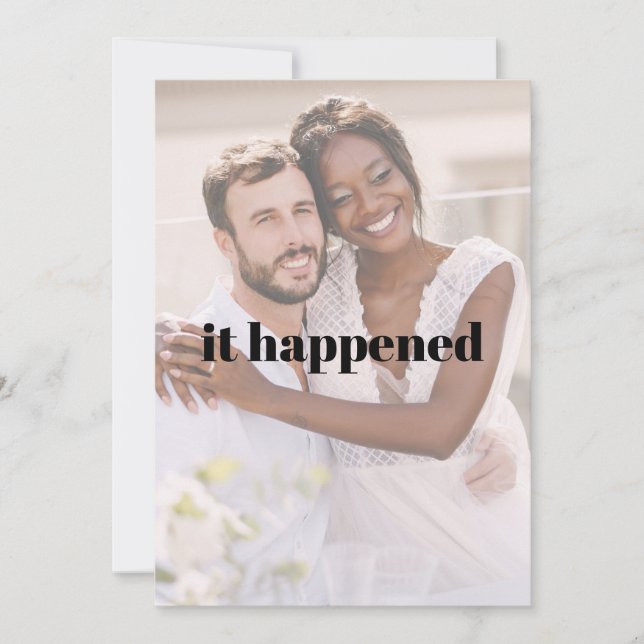 Modern fet just married mottagning trendigt inbjudningar (Framsida)