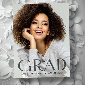 Modern fet med fet Mörk, genomskinlig text Grad-fo Vykort