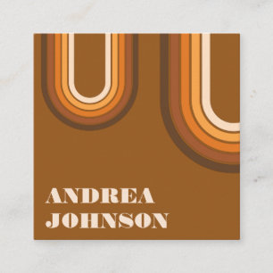 Modern fet minimal typografi Retro Boho-regnbåge Fyrkantigt Visitkort