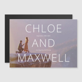 Modern fet Namn - Spara datum Magnetisk Inbjudningskort