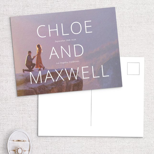 Modern fet Namn - Spara datum Vykort (Skapare uppladdad)