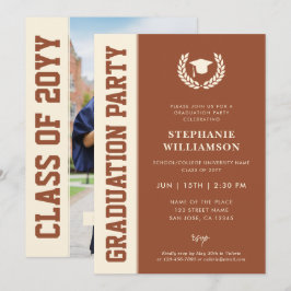 Modern fet och Elegant Grad Photo Studenten Inbjudningar