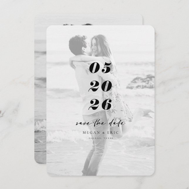 Modern fet övertäckning - Spara datum Spara Datumet (Fram/baksida)