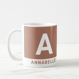 Modern fet personlig för terracotta-färgblock kaffemugg