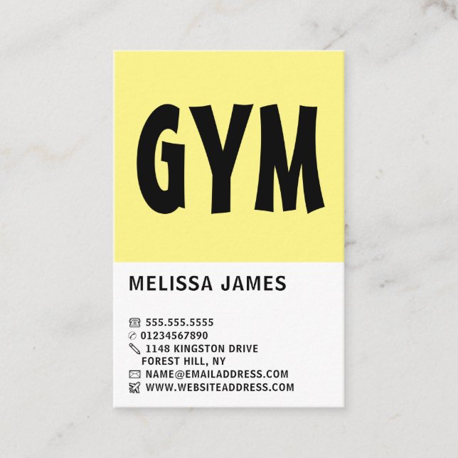 Modern, fet, personlig tränare, graminstruktör visitkort (Framsida)