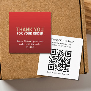 Modern fet QR-kod för tack för din beställning Rabattkort