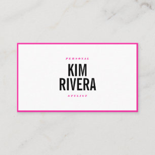 Modern fet rosa personlig stilistisk minimalistisk visitkort
