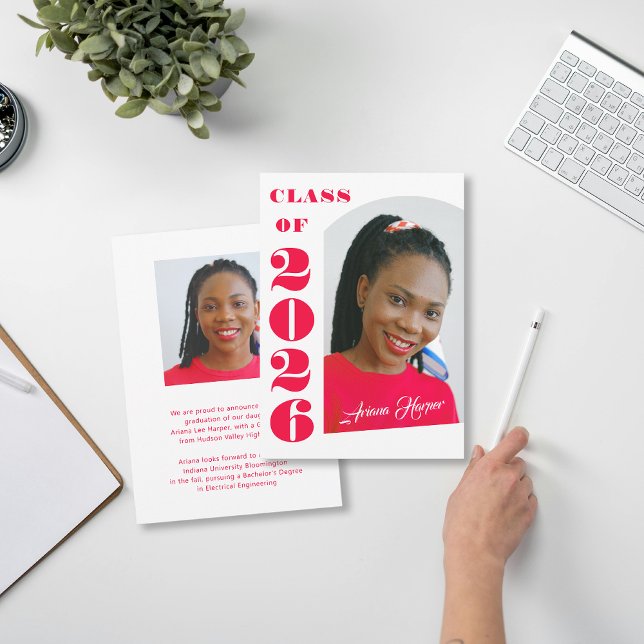 Modern fet rosa skript examensfirande inbjudan (Skapare uppladdad)