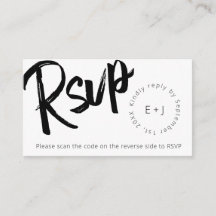 Modern fet skript QR-kod svart vit minimalistisk