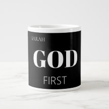 Modern fet stil black Gud Först Tro Sägande slogan
