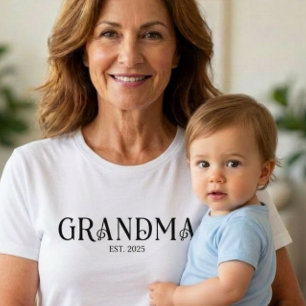 Modern fet stil etablerad mormor t shirt
