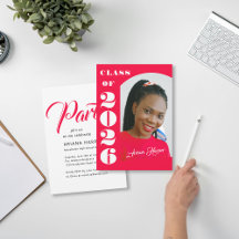 Modern fet stil skrift Rosa examensfest