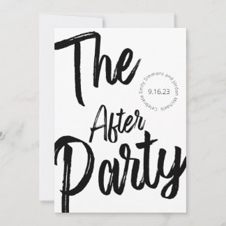 Modern fet stil svart vitt efter Party Bröllop Inbjudningar