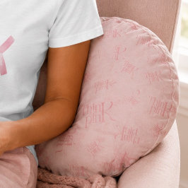 Modern fet stil tänka rosa freak-typografi rund kudde