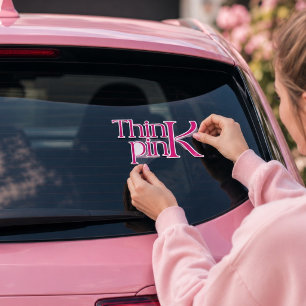 Modern fet stil tänka rosa typografisk logotyp klistermärken