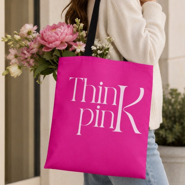 Modern fet stil tänka rosa typografisk logotyp tygkasse (Skapare uppladdad)