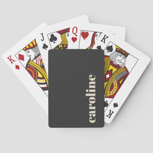 Modern fet stil typsnitt svart monogram namn casinokort (Baksidan)