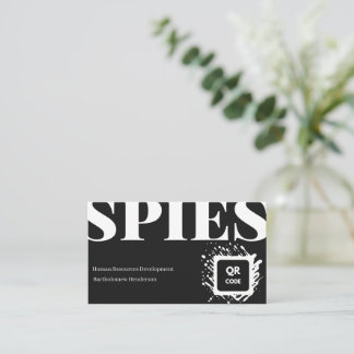 Modern fet stil typsnitt Svart och vitt QR-kod Visitkort