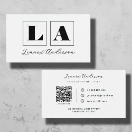 Modern fet stiliserad QR-kod monogram Visitkort