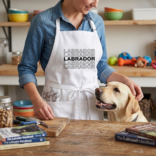 Modern fet stilren Labrador typografi grafik  Förkläde (Skapare uppladdad)