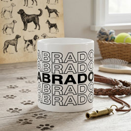 Modern fet stilren Labrador-typografi grafik Kaffemugg