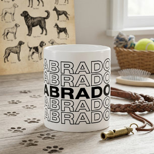 Modern fet stilren Labrador-typografi grafik Kaffemugg