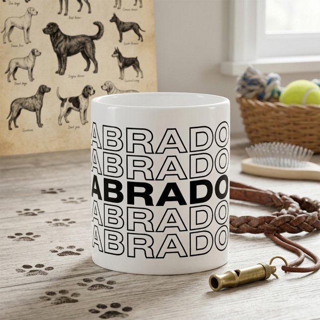Modern fet stilren Labrador-typografi grafik  Kaffemugg (Skapare uppladdad)