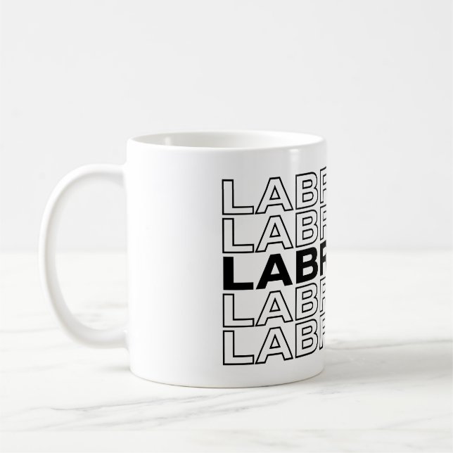 Modern fet stilren Labrador-typografi grafik  Kaffemugg (Vänster)