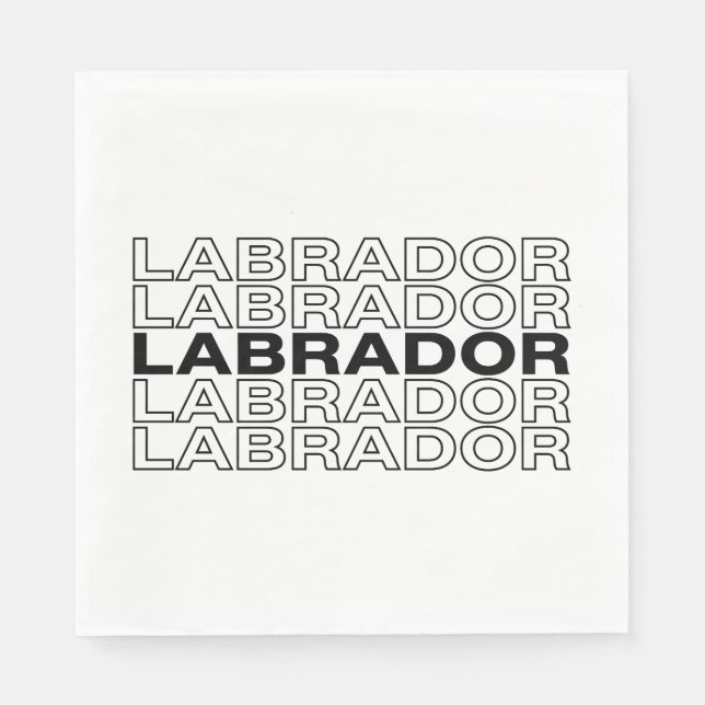 Modern fet stilren Labrador typografi grafik  Pappersservett (Framsidan)