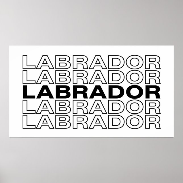 Modern fet stilren Labrador-typografi grafik  Poster (Framsidan)