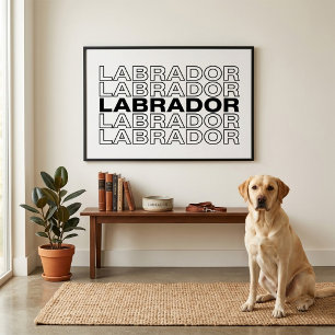 Modern fet stilren Labrador-typografi grafik  Poster