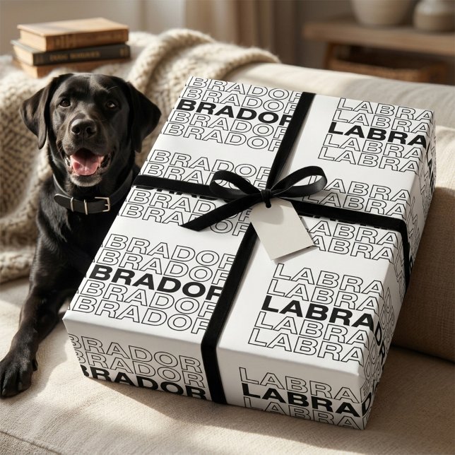 Modern fet stilren Labrador typografi grafik  Presentpapper (Skapare uppladdad)