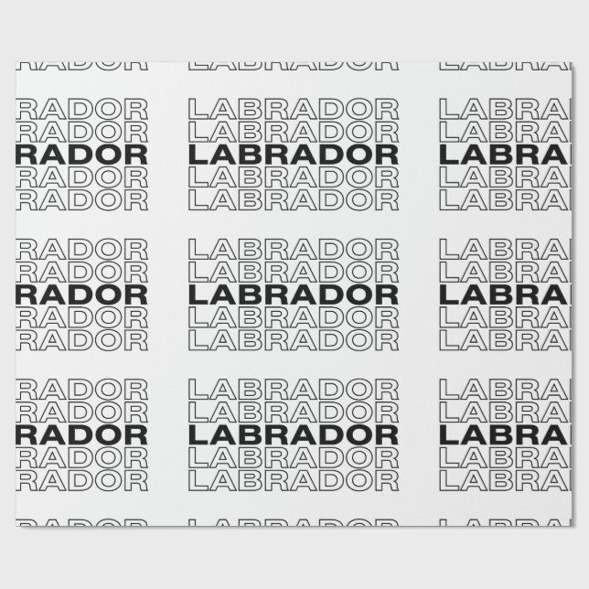 Modern fet stilren Labrador typografi grafik  Presentpapper (Platt)