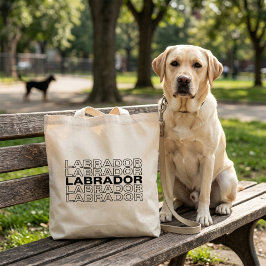 Modern fet stilren labrador-typografi grafik tygkasse